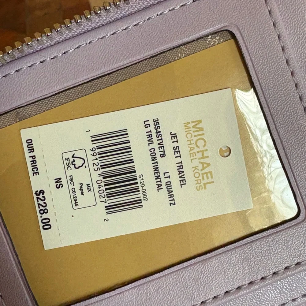 Michael Kors Purple and White Tote with Wallet - Picture 14 of 16